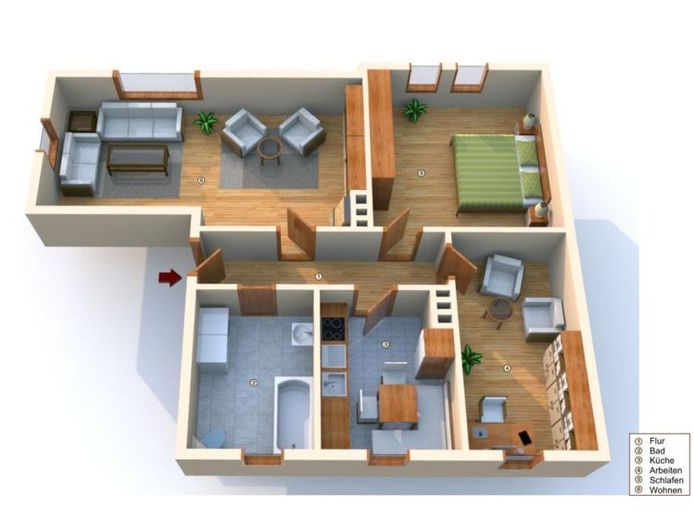Super geschnittene 3 Zimmer Mietwohnung in Jena Ost, 2 Obergeschoss – फोटो 1