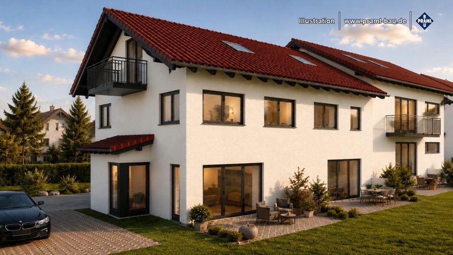 منزل طرفي صفّي في Oberhaching - بناء جديد – Gartenansicht