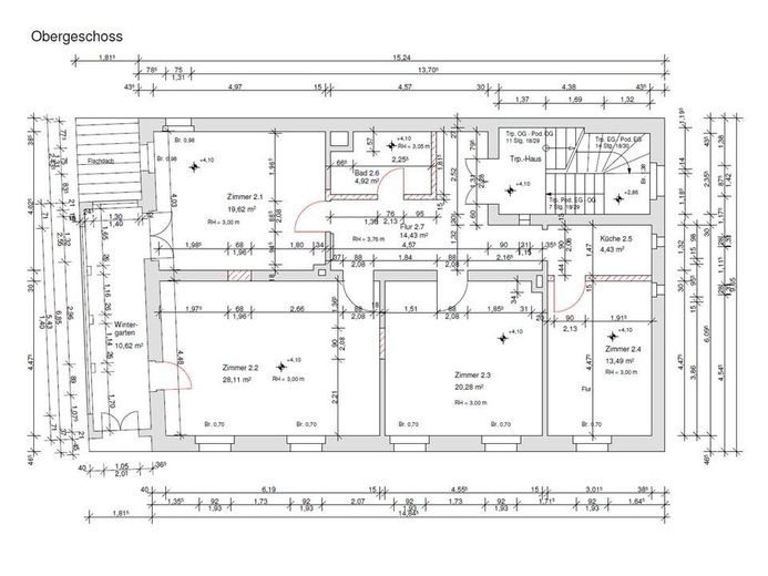 116qm 3-Raum-Wohnung (Erstbezug nach Renovierung) im Energieeffizienzhaus – Grundriss 1.OG