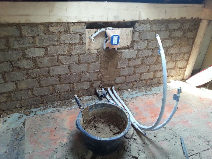 Drempel mit Lehmblocksteine