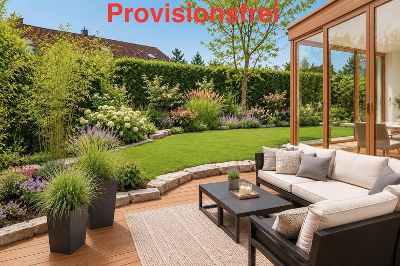 Wohnglück mit Garten Seenah – Terrasse- Virtuelles Staging