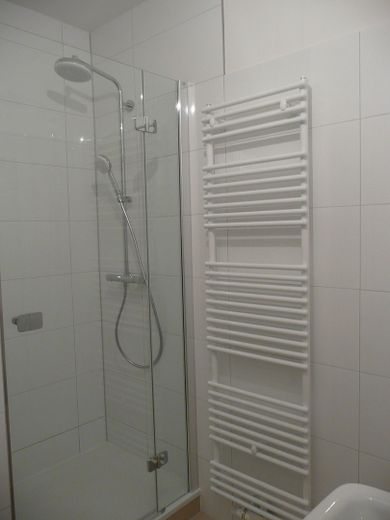 Sfeervol 2-kamerappartement in een oud gebouw met privétuin & terras in Berlijn-Pankow – Dusche