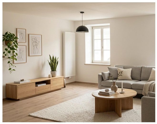 Schöne 3-Zi-Altbauwohnung mit Einbauküche in Bogen Zentrum (1002) – Wohnbereich (ohne Möblierung)