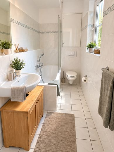 Leegebruch - Sonnige 1,5-Zimmer Eigentumswohnung, ruhig und im Grünen – Badezimmer