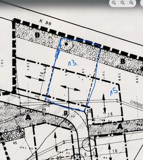 Lageplan mit Baufenster