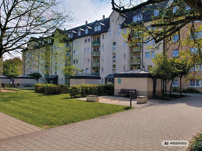 Luminoso appartamento di 2 locali con balcone esposto a sud – parzialmente arredato, 3° piano con ascensore a Gostenhof – Hof
