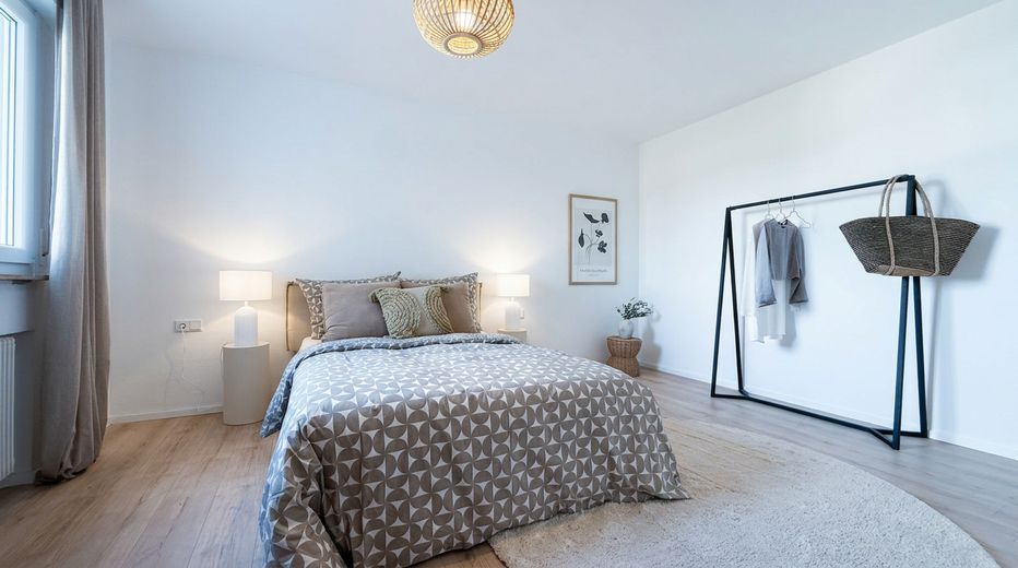 Mudarse en lugar de renovar: apartamento de 2 habitaciones recién modernizado con vistas panorámicas – Schlafzimmer
