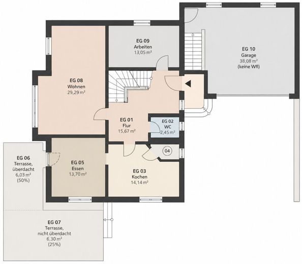 Ein starkes Gesamtpaket: Einfamilienhaus mit Weitblick, Garten und effizienter Wärmeversorgung – Grundriss EG