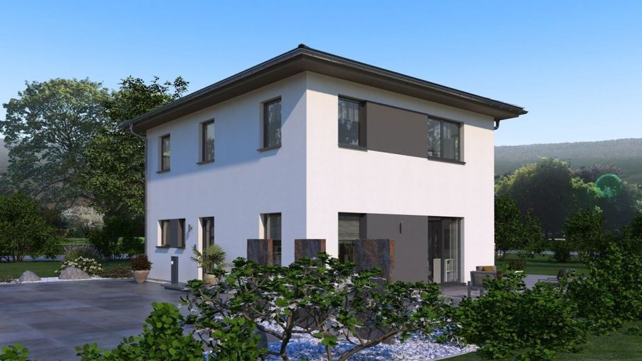 MODERNES WOHNHAUS MIT ELEGANTEM WALMDACH – Ansicht Eingang