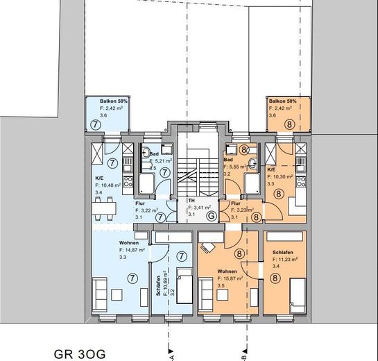 ¡Primera ocupación tras reforma! Moderna vivienda de 2 estancias con balcón y cocina equipada en el centro sur – 3.OG