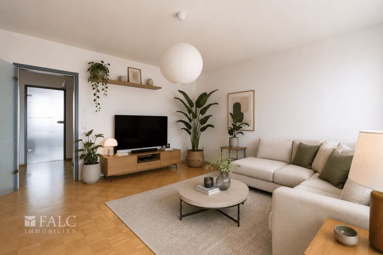 Attraktive Kapitalanlage: Modernes Wohnen mit Weitblick in Neuperlach – Einrichtungsbeispiel Wohnzimmer