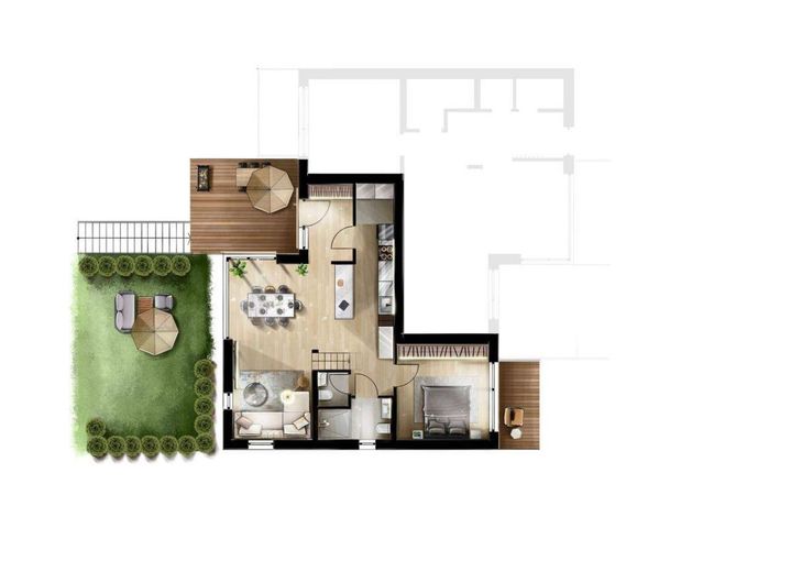 Wohnen mit Stil, Ruhe und Gestaltungsfreiheit in Oberwiehl – Grundriss Wohnung 2