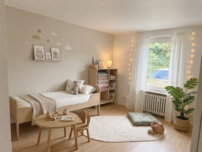 Wohntraum in Hilden! Modernisierte 3 Zimmer EG Wohnung mit Balkon, Gartennutzung und Stellplatz – Kinderzimmer Homestaging