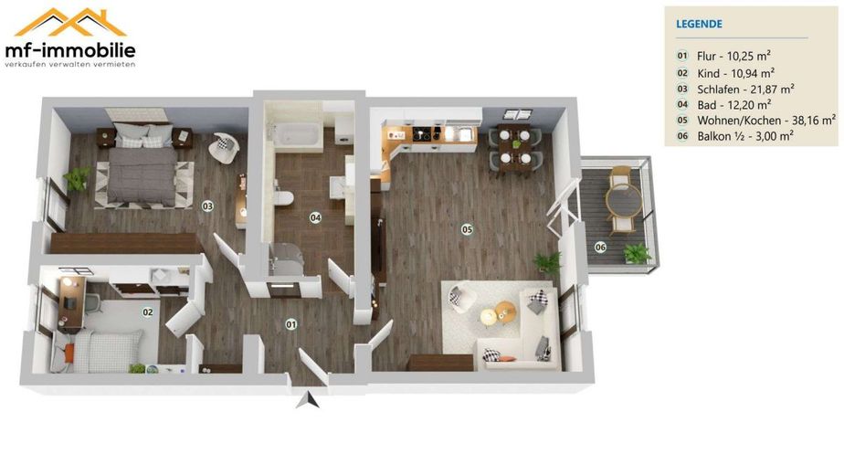"homeoffice ready" moderne 3-Zimmer Wohnung in Mariental – WE28_Grund