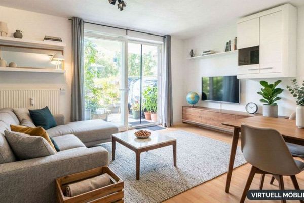 Freiburg-Rieselfeld – Vermietete 2-Zimmer-Erdgeschosswohnung mit zwei Terrassen, Garten & Stellplatz