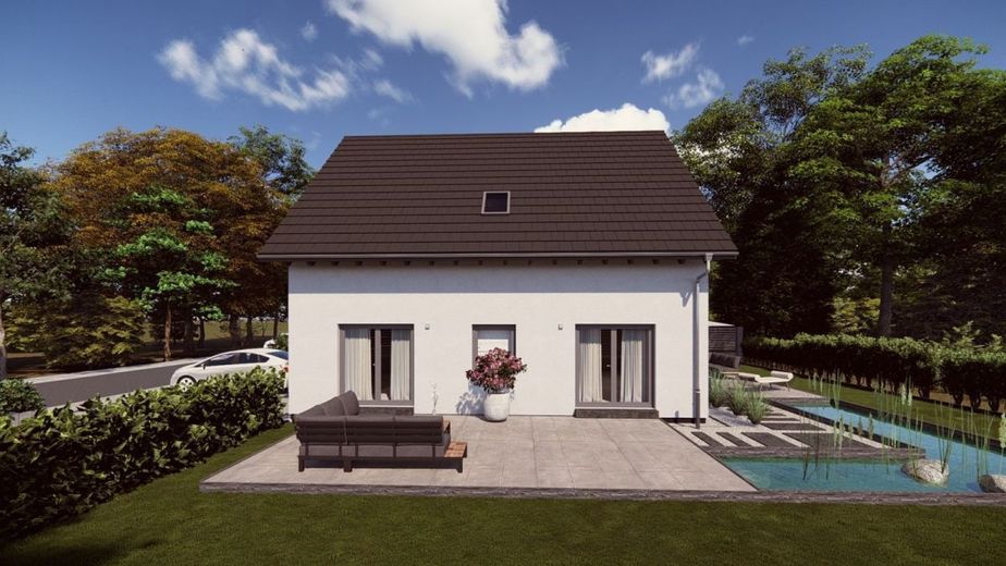 MODERN UND KOMFORTABEL WOHNEN UNTER EINEM DACH – Ansicht Garten