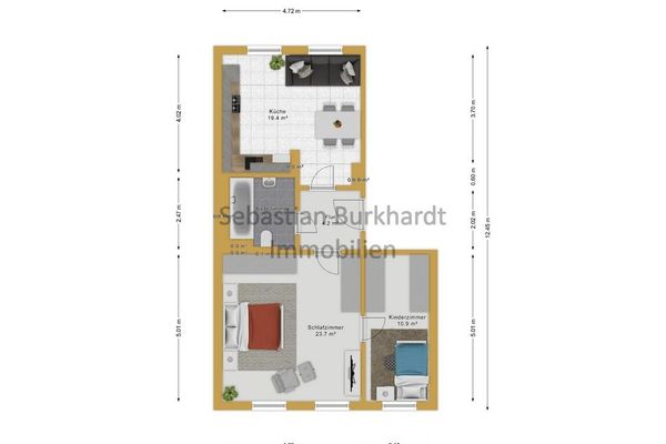 Atractivo piso de 2 habitaciones cerca de la Fachhochschule Erfurt - ideal para inversores