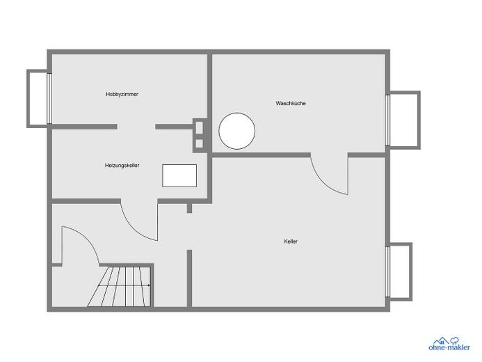 Gepflegtes Reihenmittelhaus in ruhiger Lage mit Garten und Garage – Grundriss Keller