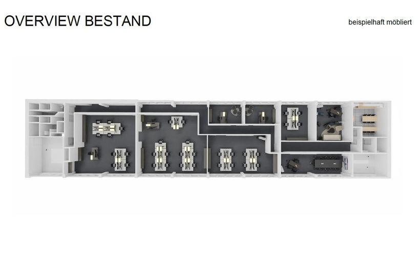 Grundriss Bestand 3D möbliert