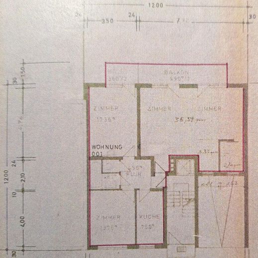 Gözde Südweststadt'ta 3 odalı daire – Grundriss