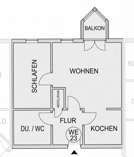 Exclusief gerenoveerd 2-kamerappartement met balkon in Dortmund-Lütgendortmund – Grundriss