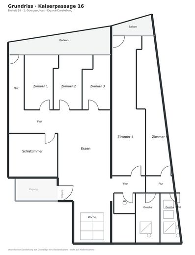Przestronne mieszkanie 7-pokojowe z 2 balkonami i 2 miejscami parkingowymi w doskonałej lokalizacji w centrum Karlsruhe – Grundriss