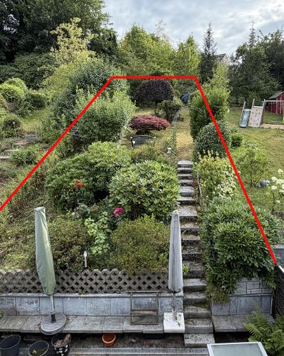 Wuppertal-Ronsdorf’ta müstakil sıra ev – Garten Übersicht