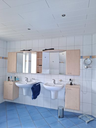 Repräsentatives Einfamilienhaus mit separaten Gewerbegebäude Werkstatt/Lagerhalle – Badezimmer OG