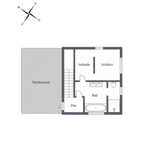 Obergeschoss mit Dachterrasse