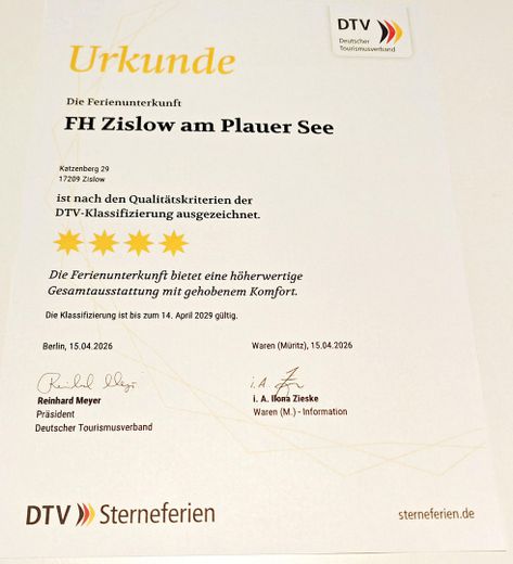 TOP-Altersvorsorge: 4-Sterne-Ferienhaus in ruhiger Lage nur 200m zum Plauer See – 4-Sterne-Auszeichnung