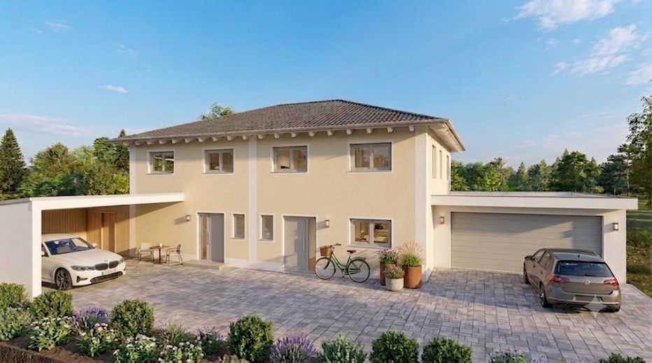 Nuova costruzione: casa bifamiliare a schiera ad alta efficienza energetica in posizione centrale a Türkheim! – Ansicht Nord 