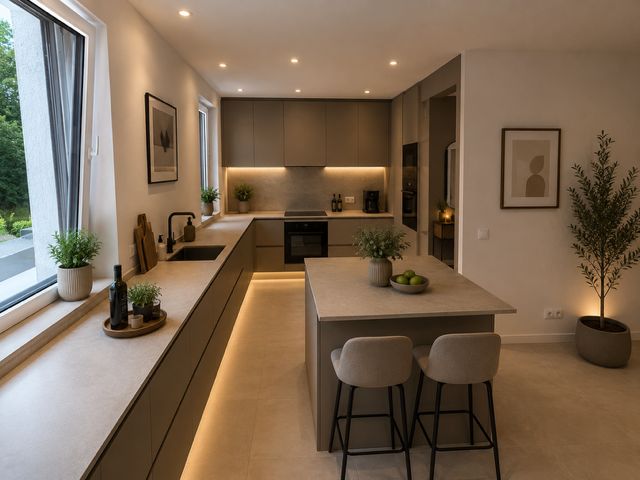 Ihr neues Zuhause wartet auf Sie – Moderne Neubauwohnungen in Dortmund-Hostedde – Küche Muster KI