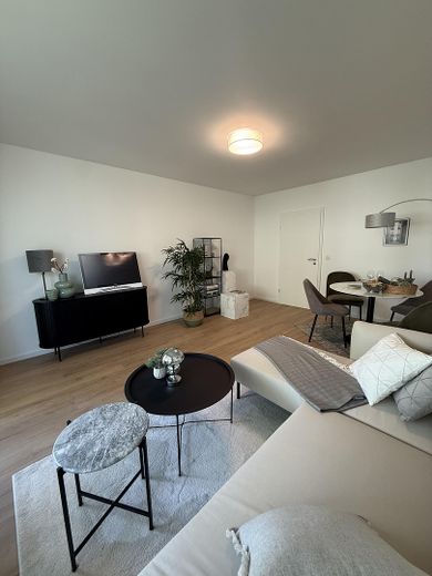 Provisionsfrei / Kernsanierte 3-Zimmer Wohnung in Wiesbaden-Schierstein mit Balkon & Stellplatz – Wohnzimmer