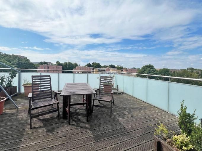 Luxuriöse, modernisierte DG-Whg. mit Wintergarten und großer Terrasse mit hoher Lebensqualität – Südterrasse mit Blick ü. HH 