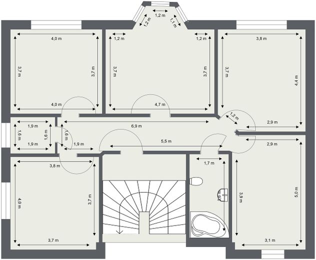 2D Grundriss mit Vermaßung
