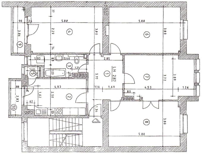 Altbau mit viel Platz in Düsseltal – Grundriss