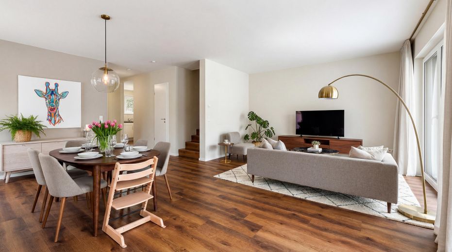 Wohnbereich offen KI-virtuell