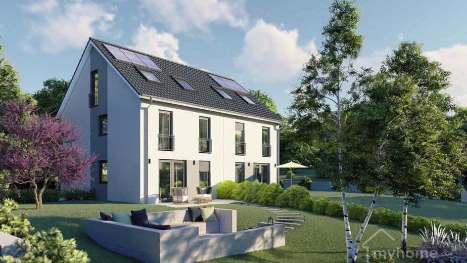 Doppelhaushälfte in Massivbauweise provisionsfrei vom Bauträger - Bezug in 2027 – Hausansicht DHH 151