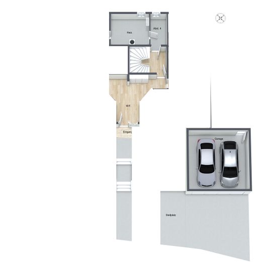 Fast wie ein eigenes Haus | 126 m² auf 3 Etagen | großer Garten | 2 Garagen – Grundriss EG