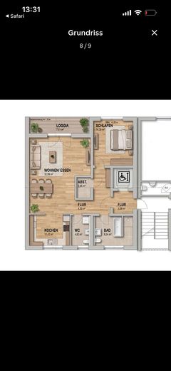 Moderne 2-Zimmerwohnung (85qm) Neubau – Grundriss
