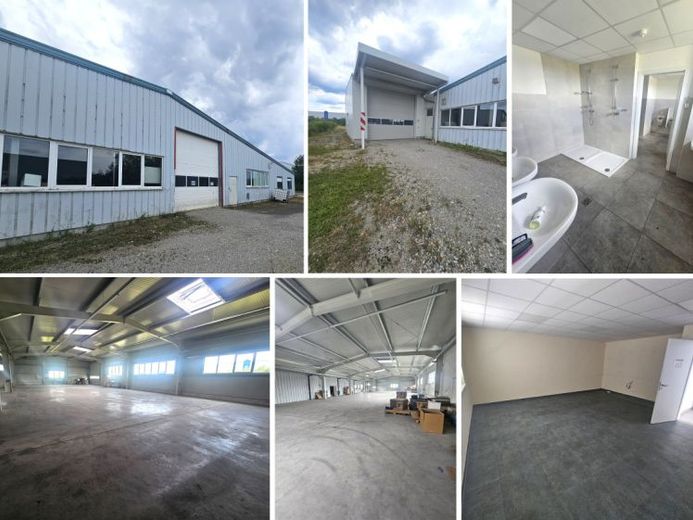 Ca. 6.102 m² GS mit 2 Warmlagerhallen mit Büro- + Sozialtrakt, gr. Rolltore, Löschteich, SP – Foto 1