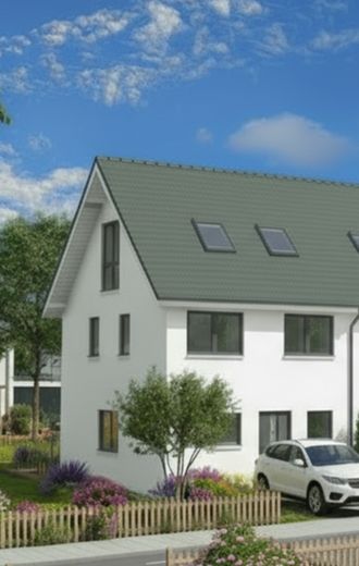 Frontansicht-Reihenendhaus