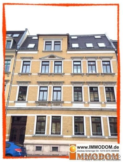 3-Zimmer-Hochparterre-Wohnung mit BALKON in Zwickaus beliebtem Wohnquartier zu vermieten! – Hausansicht