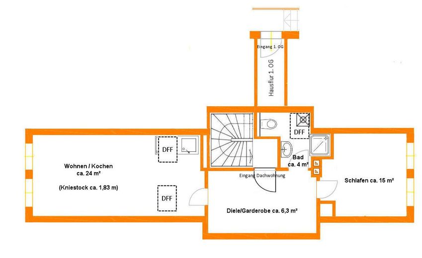 Aile/kuşaklar/work-life konutu, 4-6 birim, yaklaşık 600 m² kullanım alanı, 2017'de komple yenilenmiş – DG Apartment