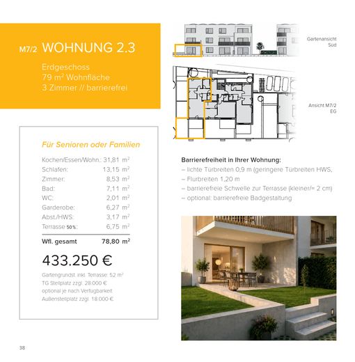 Neubau WHG 2.3 - M7/2 - Erdgeschoss - 79m² – Foto 1
