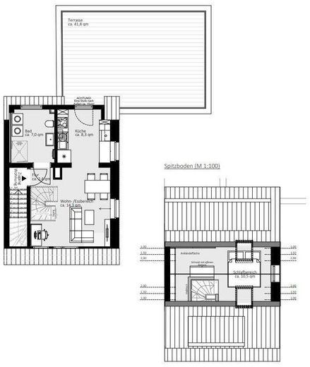 Grundriss Maisonette