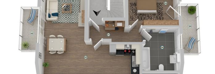 Attraente appartamento mansardato con 2 locali in posizione ambita – Grundriss (Visualisierung)