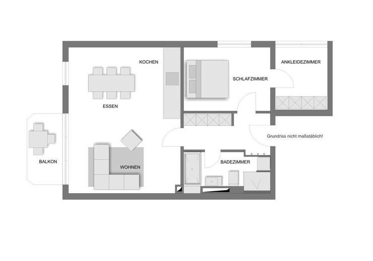 Exklusive 2,5 Zimmer-Wohnung "Wohnen am Schlosspark Nymphenburg" – Grundriss