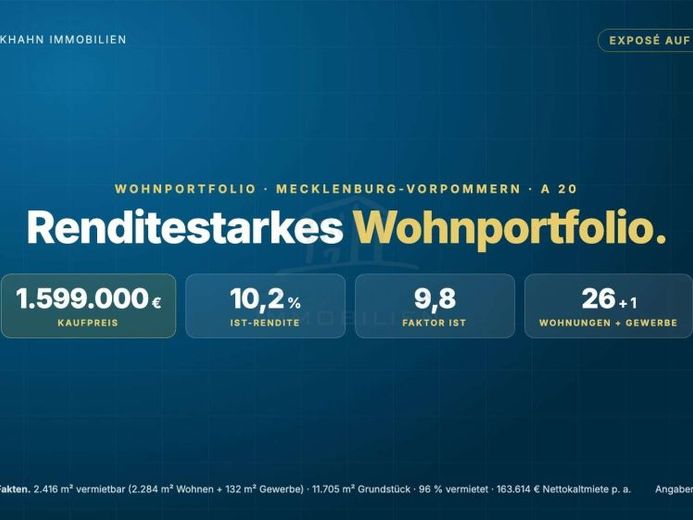 Portafoglio residenziale ad alto rendimento nel Meclemburgo-Pomerania Anteriore: fattore 9,8 - oltre il 10 % di rendimento effettivo - direttamente sulla A 20 – Foto 1
