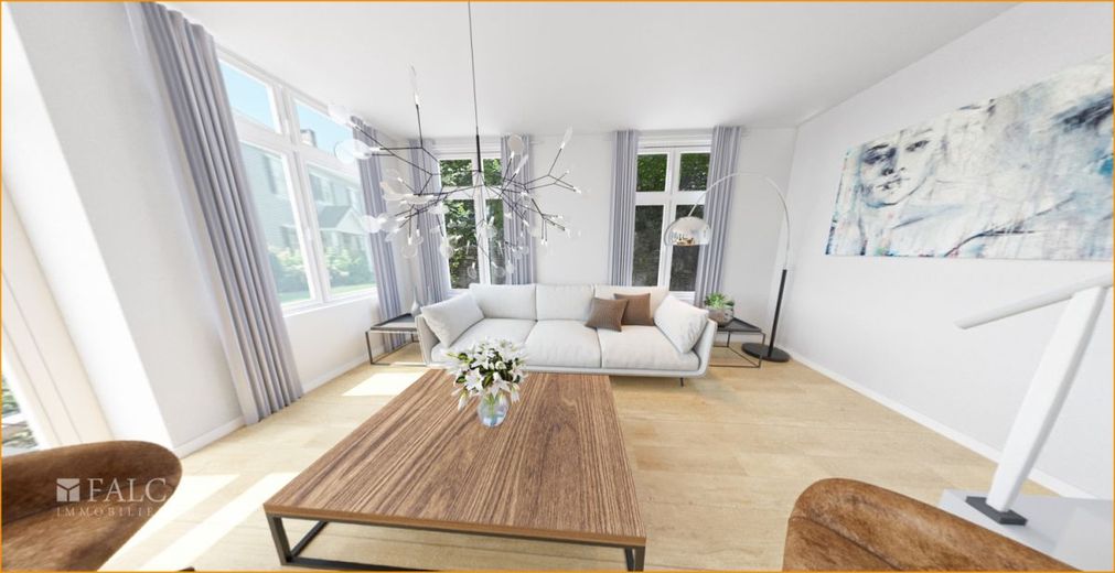 Exklusive sanierte Maisonette-Wohnung mit riesiger Dachterrasse! – Wohnzimmer